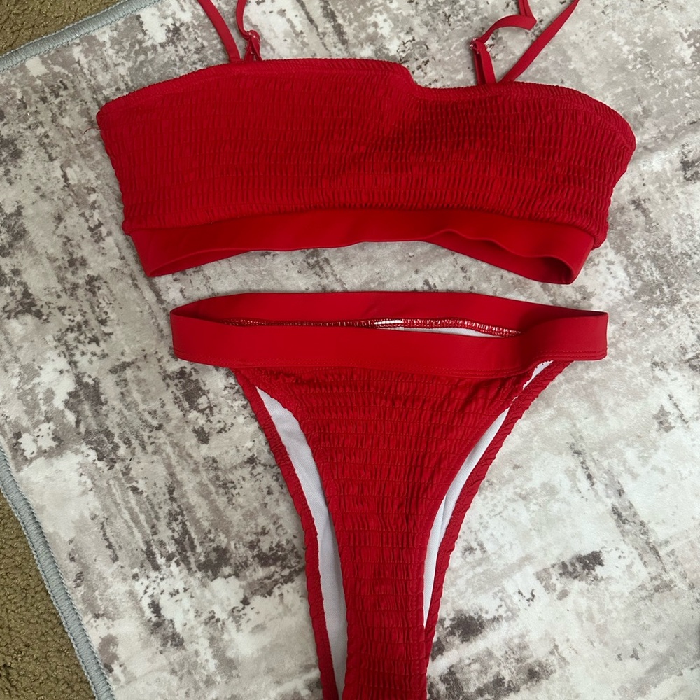 Red Ruched Bikini